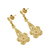 Gold plated sterling silver filigree dangle earrings, 'Queen of the Golden Flowers' - Floral Gold Plated Silver Filigree Earrings from Peru (image 2b) thumbail