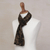 Alpaca blend reversible scarf, 'Marbled Beauty' - Reversible Variegated Brown and Black Alpaca Blend Scarf (image 2e) thumbail