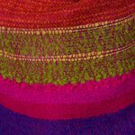 Baby alpaca blend shawl, 'Mountain Sunset' - Bold Multi-Color Striped Baby Alpaca Blend Hand Woven Shawl