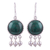 Chrysocolla dangle earrings, 'Gypsy Style' - Circular Chrysocolla and Silver Dangle Earrings from Peru thumbail