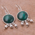 Chrysocolla dangle earrings, 'Gypsy Style' - Circular Chrysocolla and Silver Dangle Earrings from Peru (image 2b) thumbail
