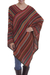 Knit poncho, 'Rivers of Red' - Red and Multi-Color Striped Acrylic Knit Poncho (image 2a) thumbail