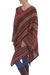 Knit poncho, 'Rivers of Red' - Red and Multi-Color Striped Acrylic Knit Poncho (image 2c) thumbail