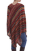 Knit poncho, 'Highland Rivers' - Red and Multi-Color Striped Acrylic Knit Poncho (image 2d) thumbail