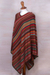 Knit poncho, 'Rivers of Red' - Red and Multi-Color Striped Acrylic Knit Poncho (image 2f) thumbail