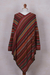 Knit poncho, 'Highland Rivers' - Red and Multi-Color Striped Acrylic Knit Poncho