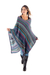 Knit poncho, 'Stripes in Bloom' - Fuchsia and Multi-Color Striped Acrylic Knit Poncho (image 2a) thumbail
