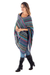 Knit poncho, 'Stripes in Bloom' - Fuchsia and Multi-Color Striped Acrylic Knit Poncho (image 2b) thumbail