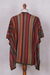 Knit ruana, 'Desert Strata' - Red and Multi-Color Striped Acrylic Knit Ruana (image 2f) thumbail