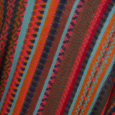 Ruana de punto - Capas de punto a rayas multicolores Ruana