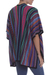 Knit kimono-style ruana, 'Garden Strata' - Fuchsia and Multi-Color Striped Acrylic Knit Ruana (image 2c) thumbail