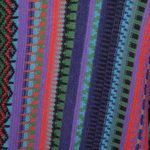 Knit kimono-style ruana, 'Garden Strata' - Fuchsia and Multi-colour Striped Acrylic Knit Ruana