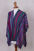 Knit alpaca blend kimono, 'Peruvian Rainbow' - Peruvian Multicolored Acrylic and Alpaca Blend Ruana Kimono (image 2e) thumbail