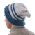Men's alpaca blend hat, 'Winter's Embrace in Blue' - Peruvian Men's Blue and Grey Striped Alpaca Blend Hat (image 2c) thumbail