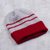 Men's alpaca blend hat, 'Winter's Embrace in Red' - Men's Red and Grey Striped Alpaca Blend Hat from Peru (image 2d) thumbail