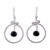 Obsidian dangle earrings, 'Swirling Moons' - Round Black Obsidian Dangle Earrings from Peru