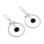 Obsidian dangle earrings, 'Swirling Moons' - Round Black Obsidian Dangle Earrings from Peru (image 2c) thumbail