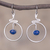 Lapis lazuli dangle earrings, 'Swirling Moons' - Round Lapis Lazuli Dangle Earrings from Peru thumbail