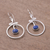 Lapis lazuli dangle earrings, 'Swirling Moons' - Round Lapis Lazuli Dangle Earrings from Peru (image 2b) thumbail