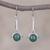 Chrysocolla dangle earrings, 'Killa Moon' - Chrysocolla and Sterling Silver Earrings from Peru thumbail