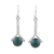 Chrysocolla dangle earrings, 'Killa Moon' - Chrysocolla and Sterling Silver Earrings from Peru (image 2a) thumbail