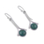 Chrysocolla dangle earrings, 'Killa Moon' - Chrysocolla and Sterling Silver Earrings from Peru (image 2c) thumbail