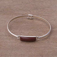 Jasper pendant bracelet, 'Andean Rectangle' - Rectangular Jasper Pendant Bracelet from Peru