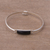 Obsidian pendant bracelet, 'Andean Rectangle' - Rectangular Obsidian Pendant Bracelet from Peru (image 2) thumbail