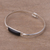 Obsidian pendant bracelet, 'Andean Rectangle' - Rectangular Obsidian Pendant Bracelet from Peru (image 2b) thumbail
