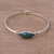 Chrysocolla pendant bracelet, 'Eternal Gaze' - Chrysocolla and Sterling Silver Pendant Bracelet from Peru thumbail