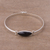 Obsidian pendant bracelet, 'Eternal Gaze' - Obsidian and Sterling Silver Pendant Bracelet from Peru (image 2) thumbail