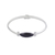 Obsidian pendant bracelet, 'Eternal Gaze' - Obsidian and Sterling Silver Pendant Bracelet from Peru thumbail