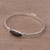 Mahogany obsidian pendant bracelet, 'Eternal Gaze' - Mahogany Obsidian and Sterling Silver Bangle Bracelet