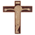 Cedar wood and bronze leaf wall cross, 'Byzantine Christ in Gold' - Handcrafted Cedar and Bronze Leaf Wall Cross from Peru thumbail