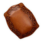 Leather catchall, 'Bramblebush' - Peruvian Handcrafted Tooled Leather Andean Catchall