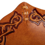 Leather catchall, 'Bramblebush' - Peruvian Handcrafted Tooled Leather Andean Catchall