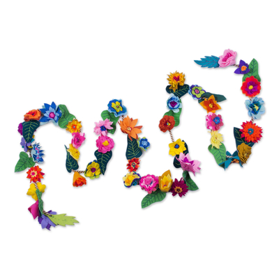 Blumengirlande aus Filz - Handgefertigte Blumengirlande aus Stoff aus Peru
