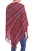 100% Alpaca poncho, 'Swirling Fire' - Multi-Color Striped 100% Alpaca Wool Knit Fringed Poncho (image 2d) thumbail