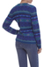 100% alpaca cardigan, 'Colonial Garden' - 100% Alpaca Patterned Knit Cardigan in Shades of Blue (image 2c) thumbail