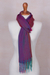 Baby alpaca blend scarf, 'Color Play' - Baby Alpaca Blend Multicolored Striped Scarf from Peru (image 2b) thumbail