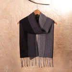Baby alpaca blend scarf, 'Emboldened' - Handwoven Black and Grey Baby Alpaca Blend Scarf from Peru
