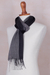 Baby alpaca blend scarf, 'Emboldened' - Handwoven Black and Grey Baby Alpaca Blend Scarf from Peru (image 2d) thumbail