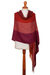 Baby alpaca blend shawl, 'Flourish' - Handwoven Red and Purple Baby Alpaca Blend Shawl from Peru (image 2a) thumbail
