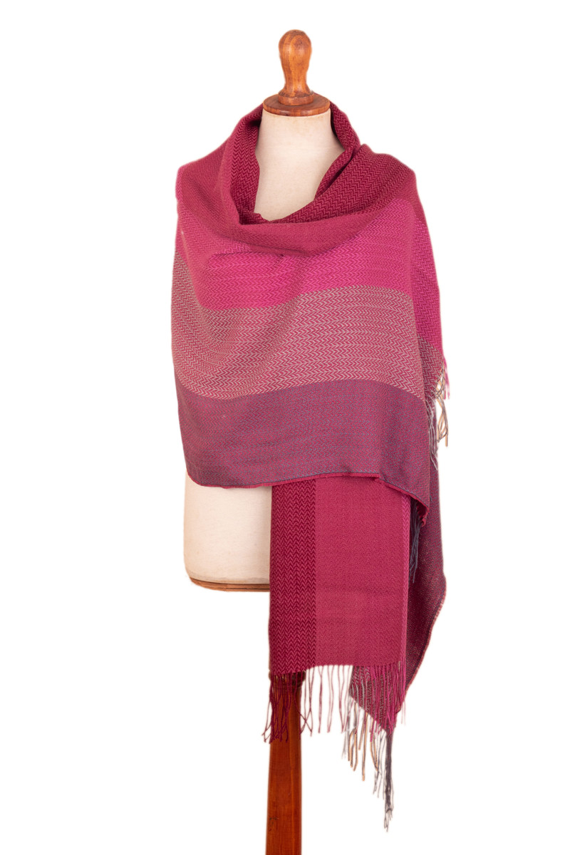 NOVICA Pink Nylon Hand Woven Mayan Hammock 'Pink Cotton Candy' (Triple) : NOVICA Bright Pink Blue Hand Woven Nylon Mayan 2