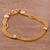 Gold plated sterling silver chain bracelet, 'Dragon Royalty' - Gold Plated Sterling Silver Naga Chain Bracelet from Peru (image 2) thumbail