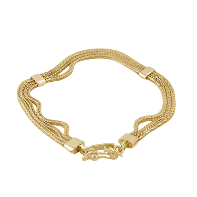 Gold Plated Sterling Silver Naga Chain Bracelet from Peru