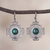 Chrysocolla filigree dangle earrings, 'Green Valley Chakana' - Chrysocolla Chakana Cross Filigree Dangle Earrings from Peru (image 2) thumbail