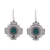 Chrysocolla filigree dangle earrings, 'Green Valley Chakana' - Chrysocolla Chakana Cross Filigree Dangle Earrings from Peru thumbail