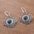 Chrysocolla filigree dangle earrings, 'Green Valley Chakana' - Chrysocolla Chakana Cross Filigree Dangle Earrings from Peru (image 2b) thumbail