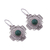 Chrysocolla filigree dangle earrings, 'Green Valley Chakana' - Chrysocolla Chakana Cross Filigree Dangle Earrings from Peru (image 2c) thumbail